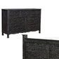 Three Piece Black Solid Wood Bedroom Set