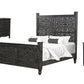 Three Piece Black Solid Wood Bedroom Set