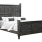 Three Piece Black Solid Wood Bedroom Set