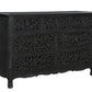 Three Piece Black Solid Wood Bedroom Set