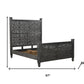 Three Piece Black Solid Wood Bedroom Set
