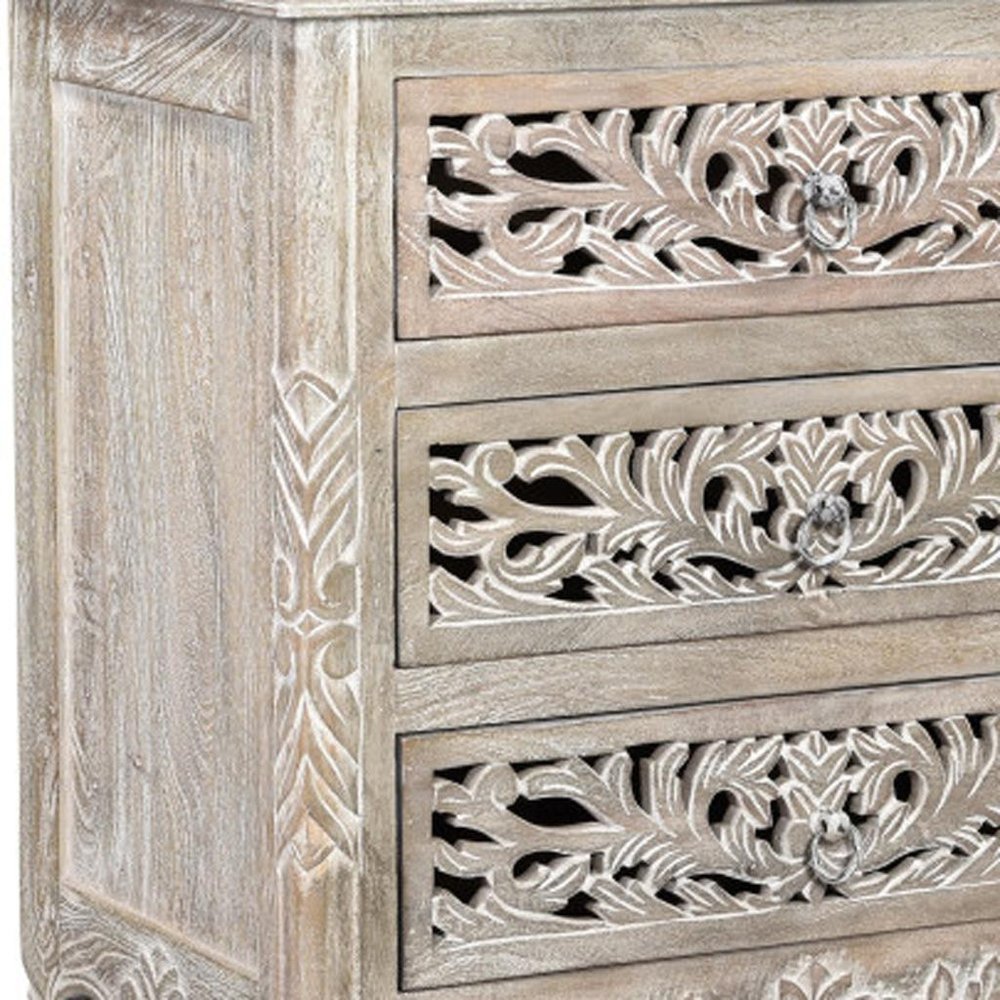 Three Piece Gray Solid Wood Bedroom Set