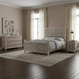 Three Piece Gray Solid Wood Bedroom Set