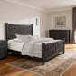 Three Piece Black Solid Wood Bedroom Set
