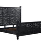Three Piece Black Solid Wood Bedroom Set