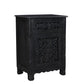 Three Piece Black Solid Wood Bedroom Set