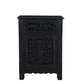 Three Piece Black Solid Wood Bedroom Set