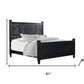 Three Piece Black Solid Wood Bedroom Set