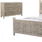 Three Piece Gray Solid Wood Bedroom Set