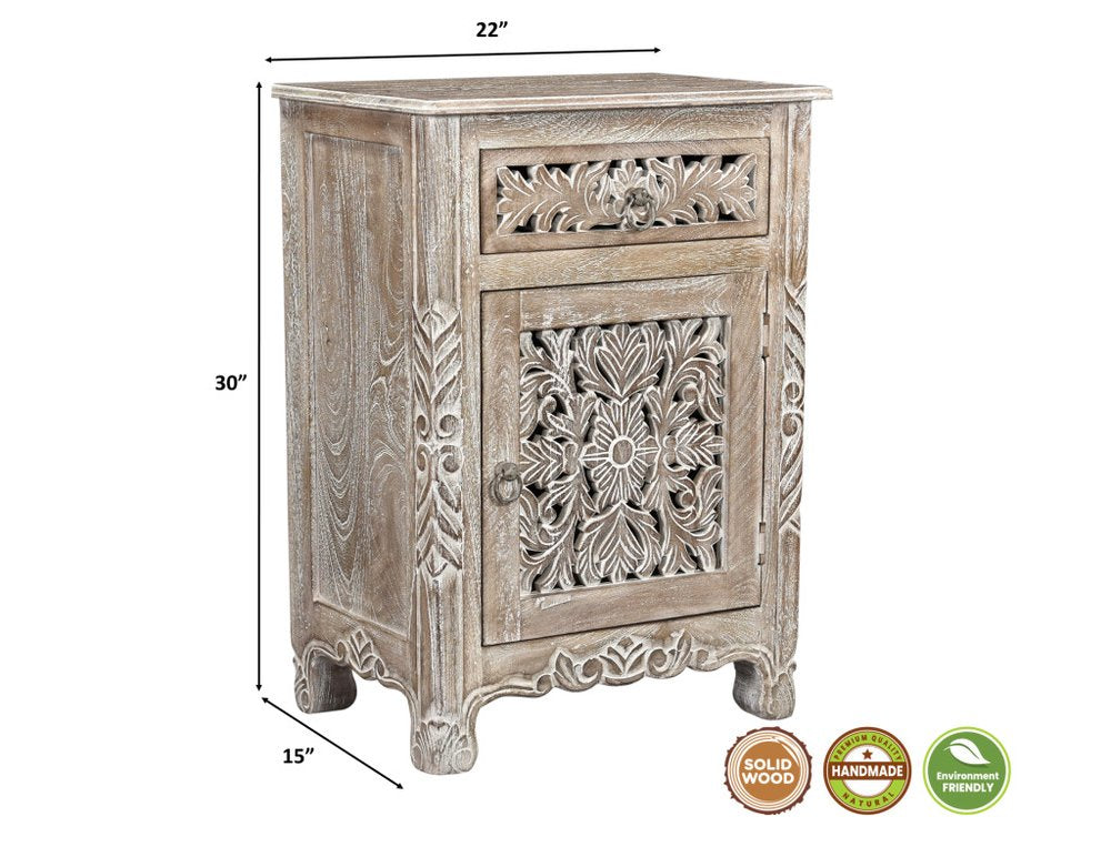 Three Piece Gray Solid Wood Bedroom Set