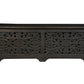 52" Black Distressed Solid Wood Carved Floral Storage Ottoman