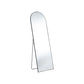 63" Black Metal Arch Freestanding and Wall Mount Framed Full Length Mirror