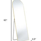63" Gold Metal Arch Freestanding and Wall Mount Framed Full Length Mirror