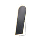 63" Gold Metal Arch Freestanding and Wall Mount Framed Full Length Mirror