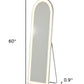 60" Clear Arch Lighted Freestanding and Wall Mount Frameless Full Length Mirror