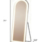 71" Clear Arch Lighted Freestanding and Wall Mount Frameless Full Length Mirror