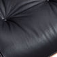 28" Black and Light Brown Tufted Genuine Leather Lounge Chair With Ottoman