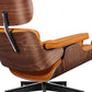 28" Orange and Light Brown Tufted Genuine Leather Lounge Chair With Ottoman