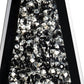 14" Black And Silver Glass Table Vase With Faux Crystals
