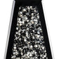 14" Black And Silver Glass Table Vase With Faux Crystals