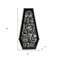 14" Black And Silver Glass Table Vase With Faux Crystals