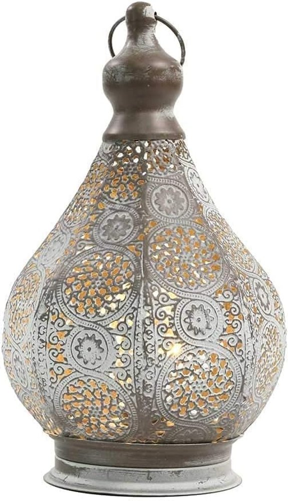 12" Gray Metal Novelty Bedside Lamp With Black Cone Shade