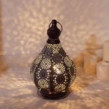 12" Gray Metal Novelty Bedside Lamp With Black Cone Shade