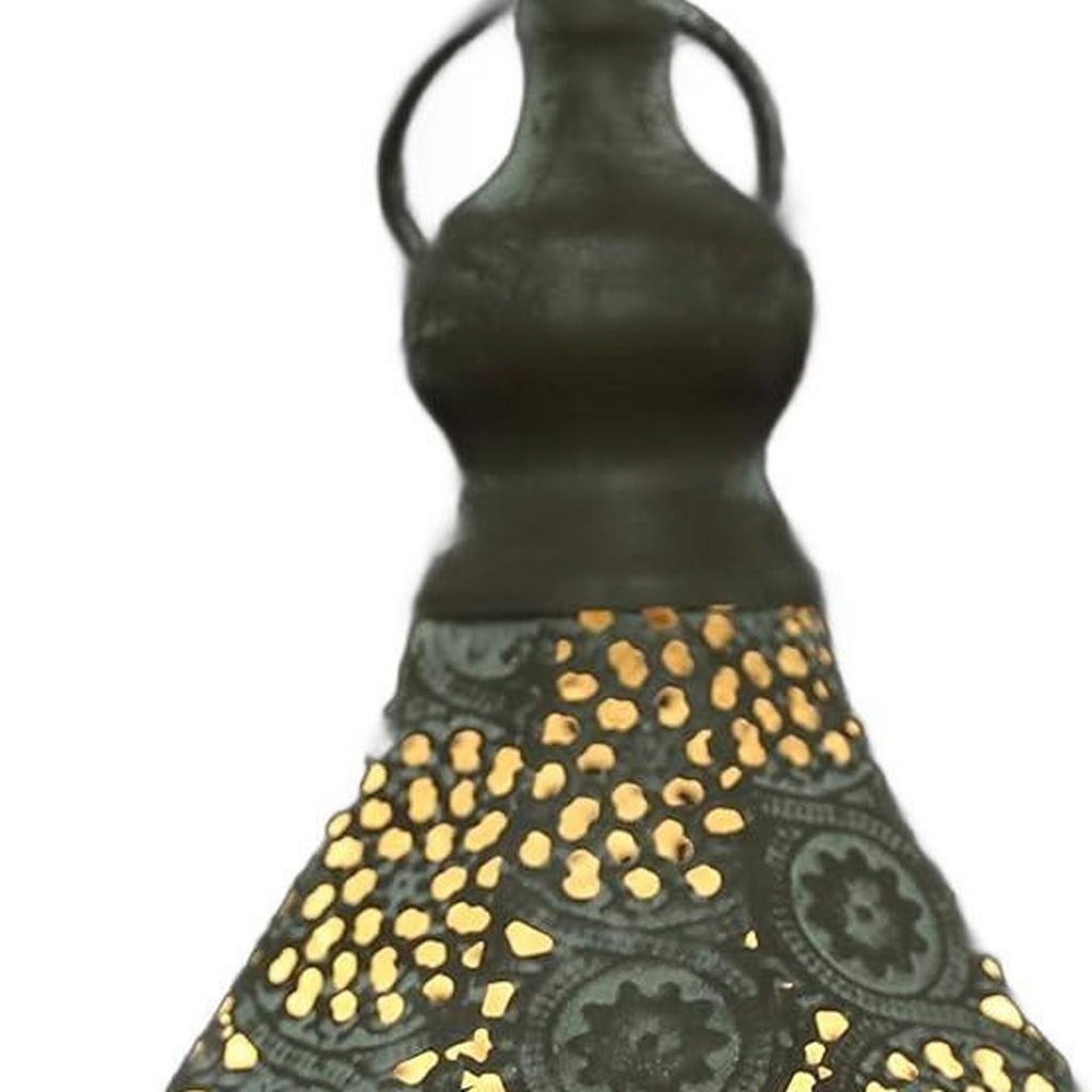 12" Gray Metal Novelty Bedside Lamp With Black Cone Shade