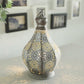 12" Gray Metal Novelty Bedside Lamp With Black Cone Shade