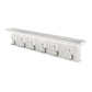 39" White Solid Wood Six Hook Wall Mount Coat Rack
