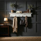 39" White Solid Wood Six Hook Wall Mount Coat Rack