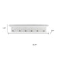 39" White Solid Wood Six Hook Wall Mount Coat Rack