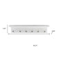39" White Solid Wood Six Hook Wall Mount Coat Rack
