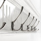 39" White Solid Wood Six Hook Wall Mount Coat Rack