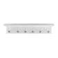 39" White Solid Wood Six Hook Wall Mount Coat Rack