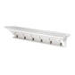 39" White Solid Wood Six Hook Wall Mount Coat Rack