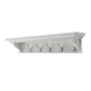 39" White Solid Wood Six Hook Wall Mount Coat Rack