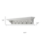 39" White Solid Wood Six Hook Wall Mount Coat Rack