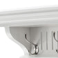 39" White Solid Wood Six Hook Wall Mount Coat Rack