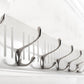 39" White Solid Wood Six Hook Wall Mount Coat Rack