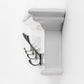 28" White Solid Wood Four Hook Wall Mount Coat Rack