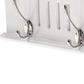 28" White Solid Wood Four Hook Wall Mount Coat Rack
