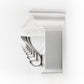 51" White Solid Wood Eight Hook Wall Mount Coat Rack