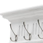 Eight Hook 51" White Solid Wood Wall Mount Coat Rack