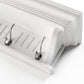 28" White Solid Wood Four Hook Wall Mount Coat Rack
