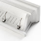 28" White Solid Wood Four Hook Wall Mount Coat Rack