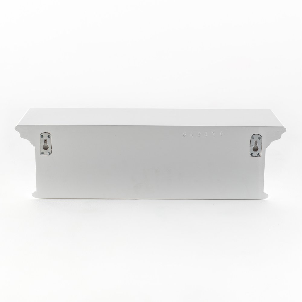 28" White Solid Wood Four Hook Wall Mount Coat Rack