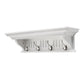 28" White Solid Wood Four Hook Wall Mount Coat Rack