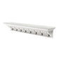 Eight Hook 51" White Solid Wood Wall Mount Coat Rack