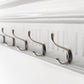Eight Hook 51" White Solid Wood Wall Mount Coat Rack
